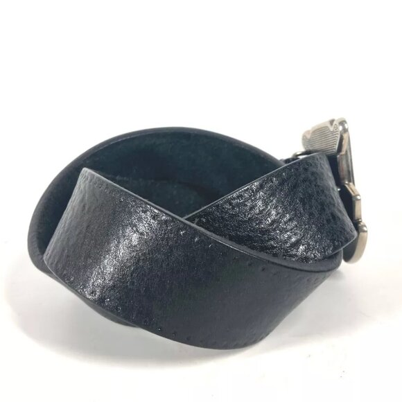 GUCCI 223896 G logo buckle belt Leather Black/Silver